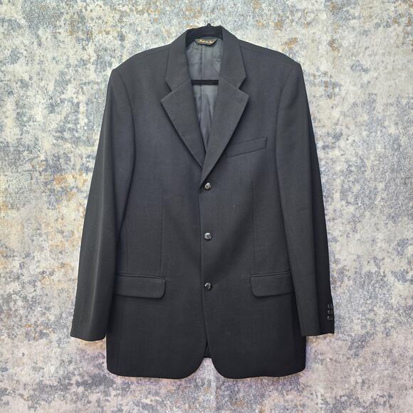 Bachrach Blazer Mens 44 Long Made in Italy Wool Three Button Sport Coat Jacket - Picture 1 of 11